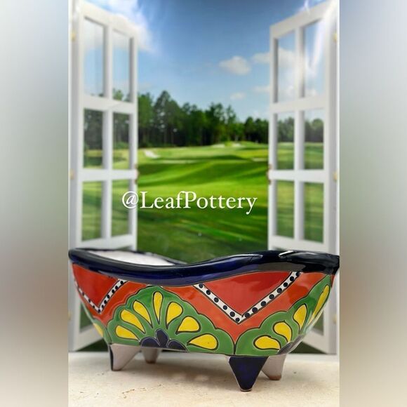 Talavera Planter Pot Hand-Painted Mexican Ceramic Indoor Outdoor Succulent Pot - Picture 11 of 11